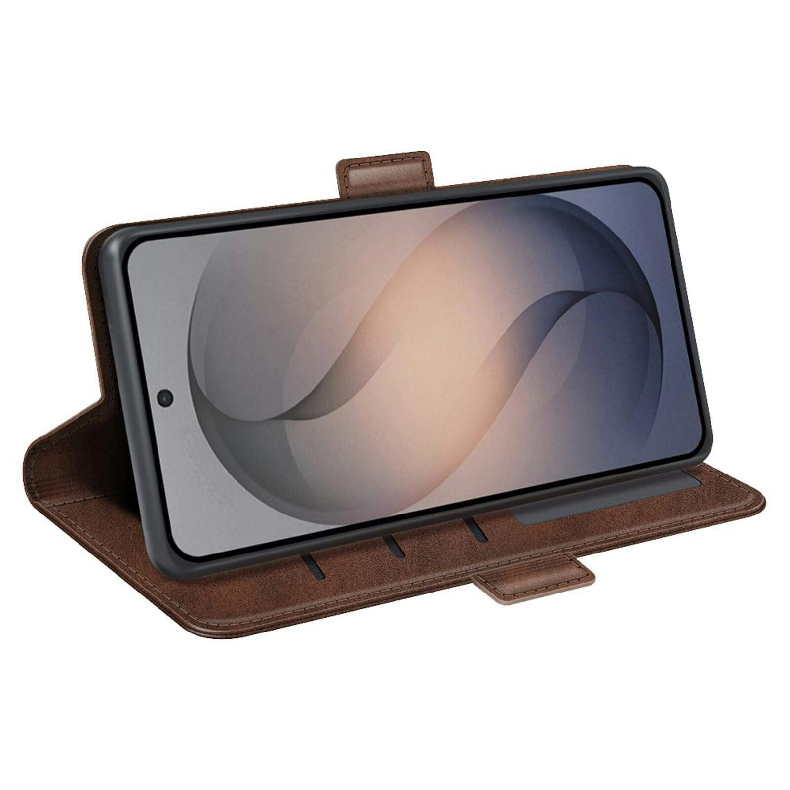 CaseBody Samsung Galaxy S26 FE Real Leather Wallet Hoesje Bruin