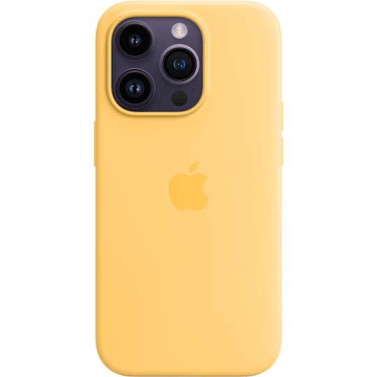 Apple iPhone 14 Pro MagSafe Siliconen Hoesje Geel - Voorkant