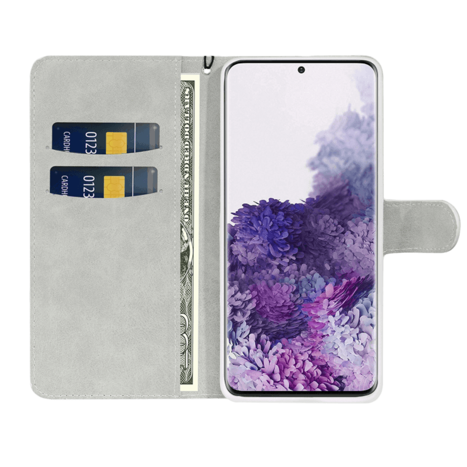 Mocaa Samsung Galaxy S20 Ultra Shimmer and Shine Bookcase Hoesje Zilver