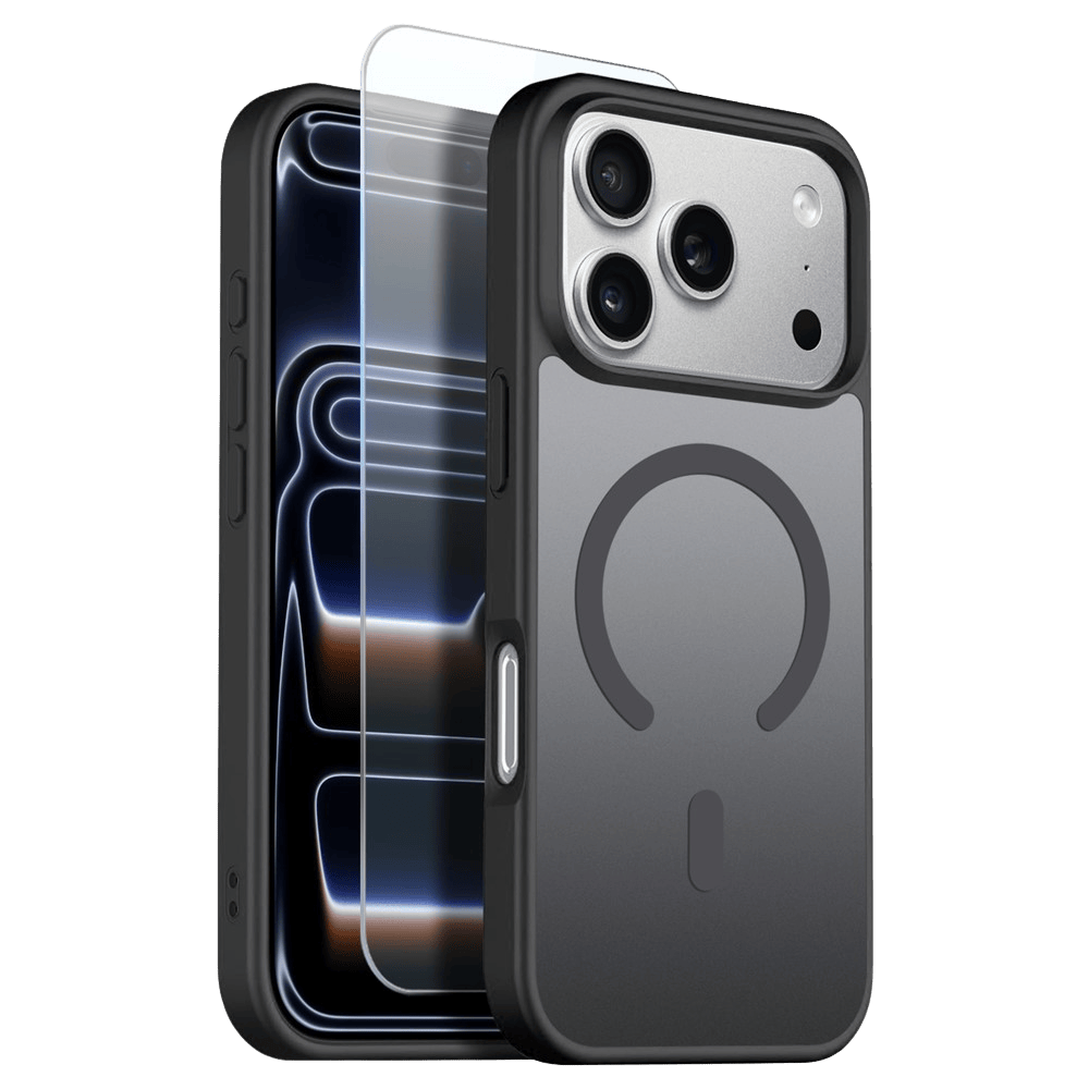 Northjo 2-in-1 iPhone 17 Pro Hoesje – Shockproof, MagSafe + Screenprotector Zwart
