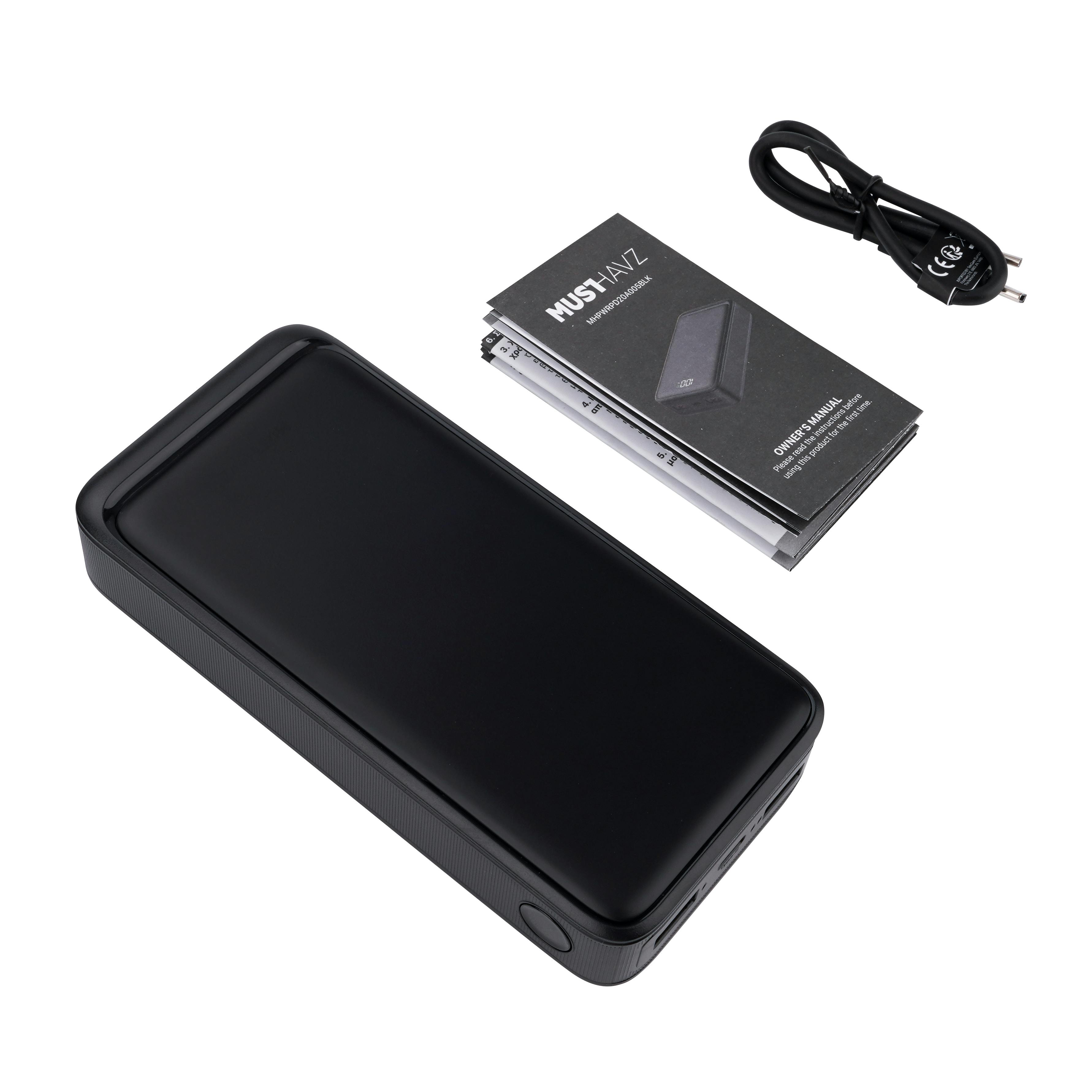Musthavz Volt Powerbank 20W PD Zwart 20.000mAh