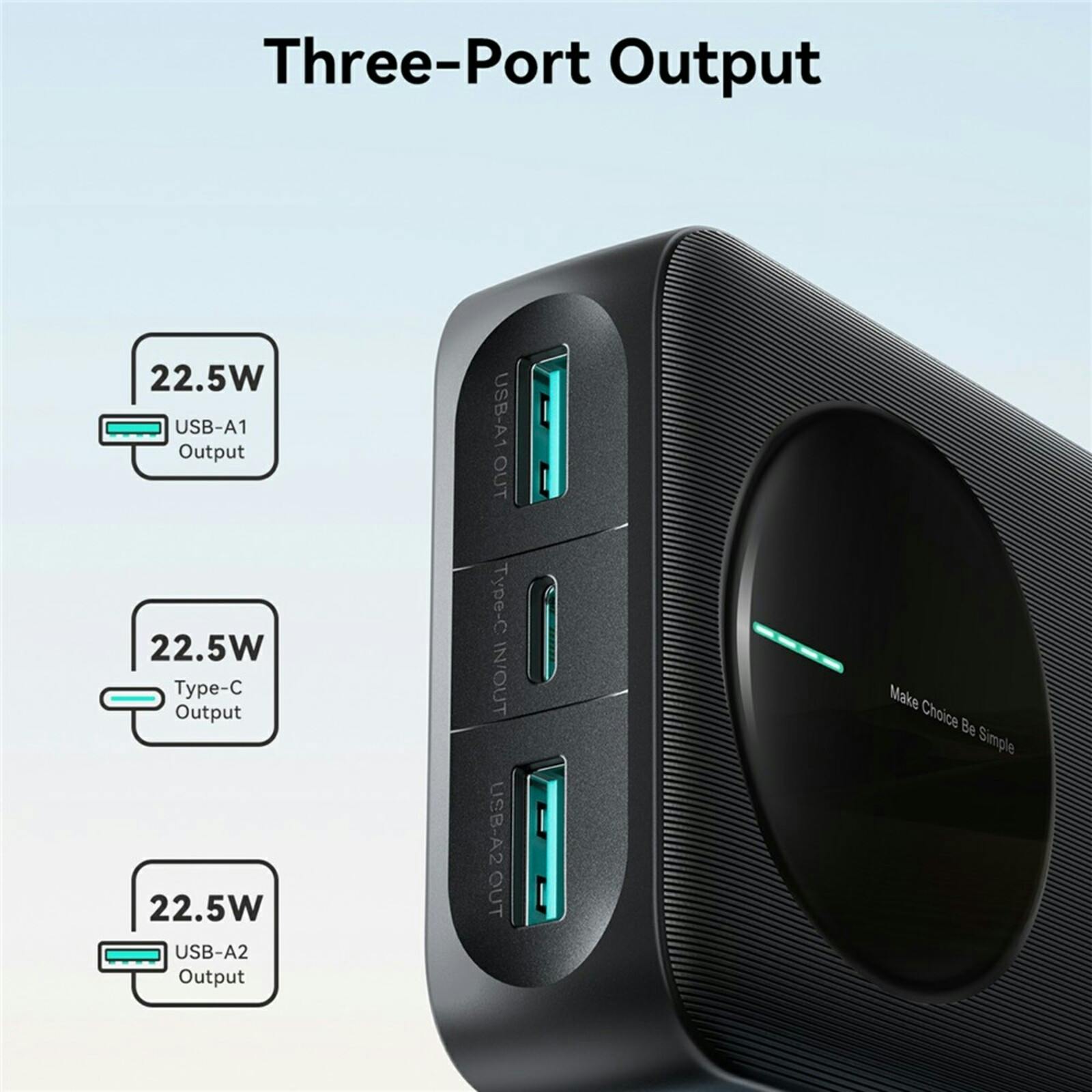 Joyroom Pro Display Powerbank 3 Output Poorten 20.000mAh Zwart
