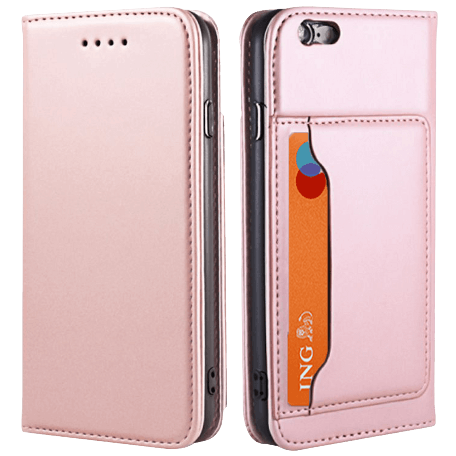 CaseBody iPhone 6 / 6s BESTE KOOP - Lux Bookcase Hoesje Roségoud
