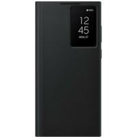 Samsung Galaxy S22 Ultra Smart Doorzichtig View Hoesje Black - Voorkant