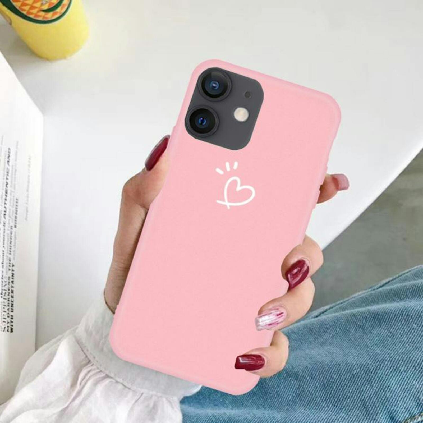 Mocaa iPhone 12 (Pro) Love Heart Case Roze