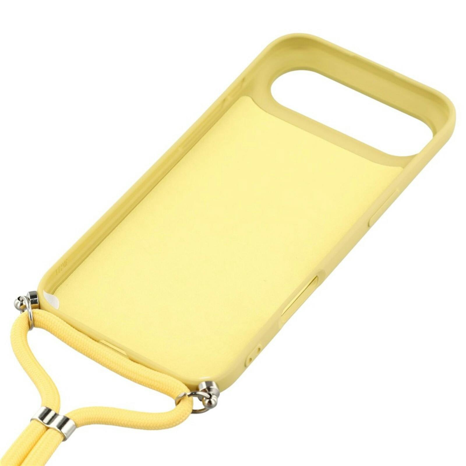 Mocaa Apple iPhone 17 Air Hoesje met Koord Geel