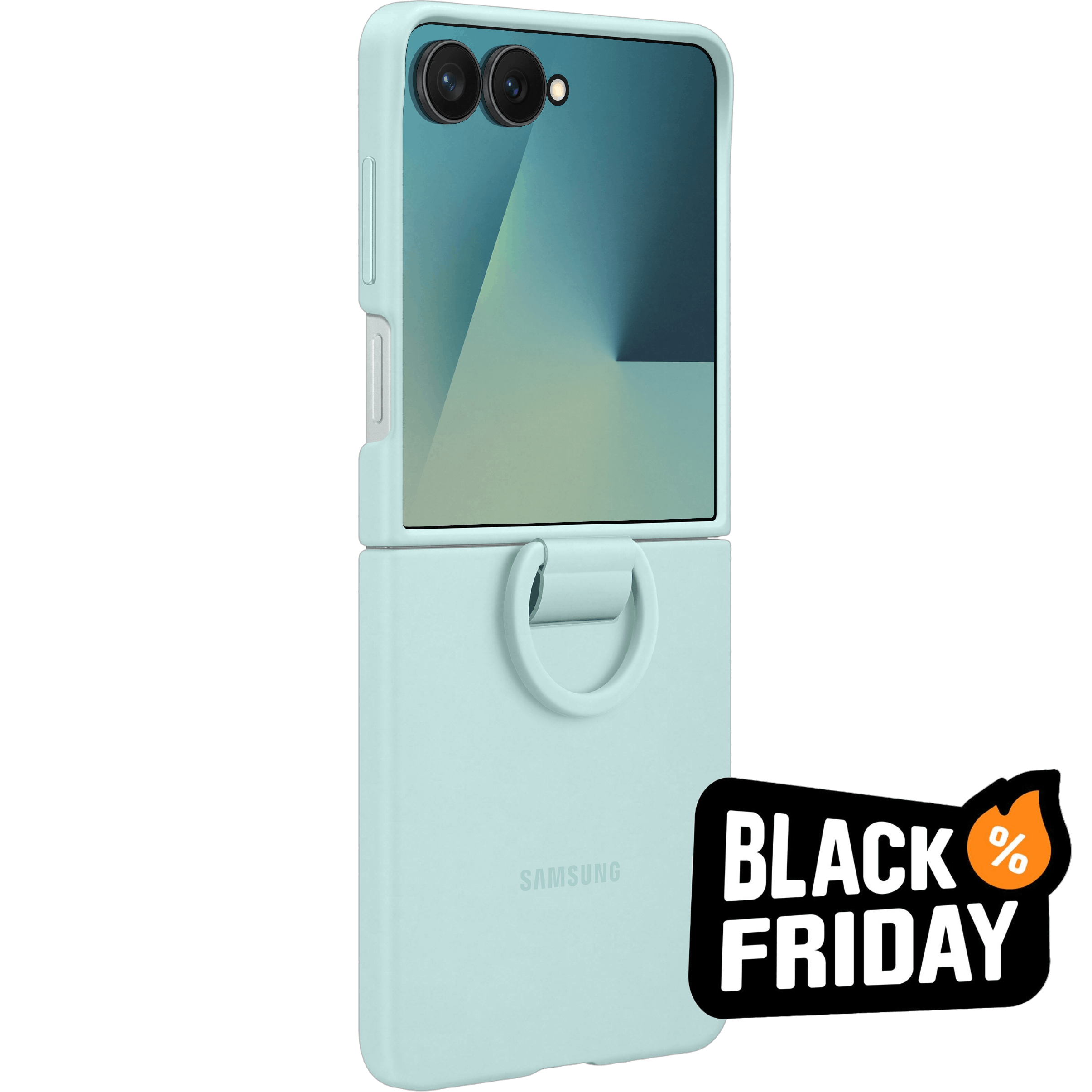 Samsung Galaxy Z Flip7 Siliconen Ring Case Lichtblauw