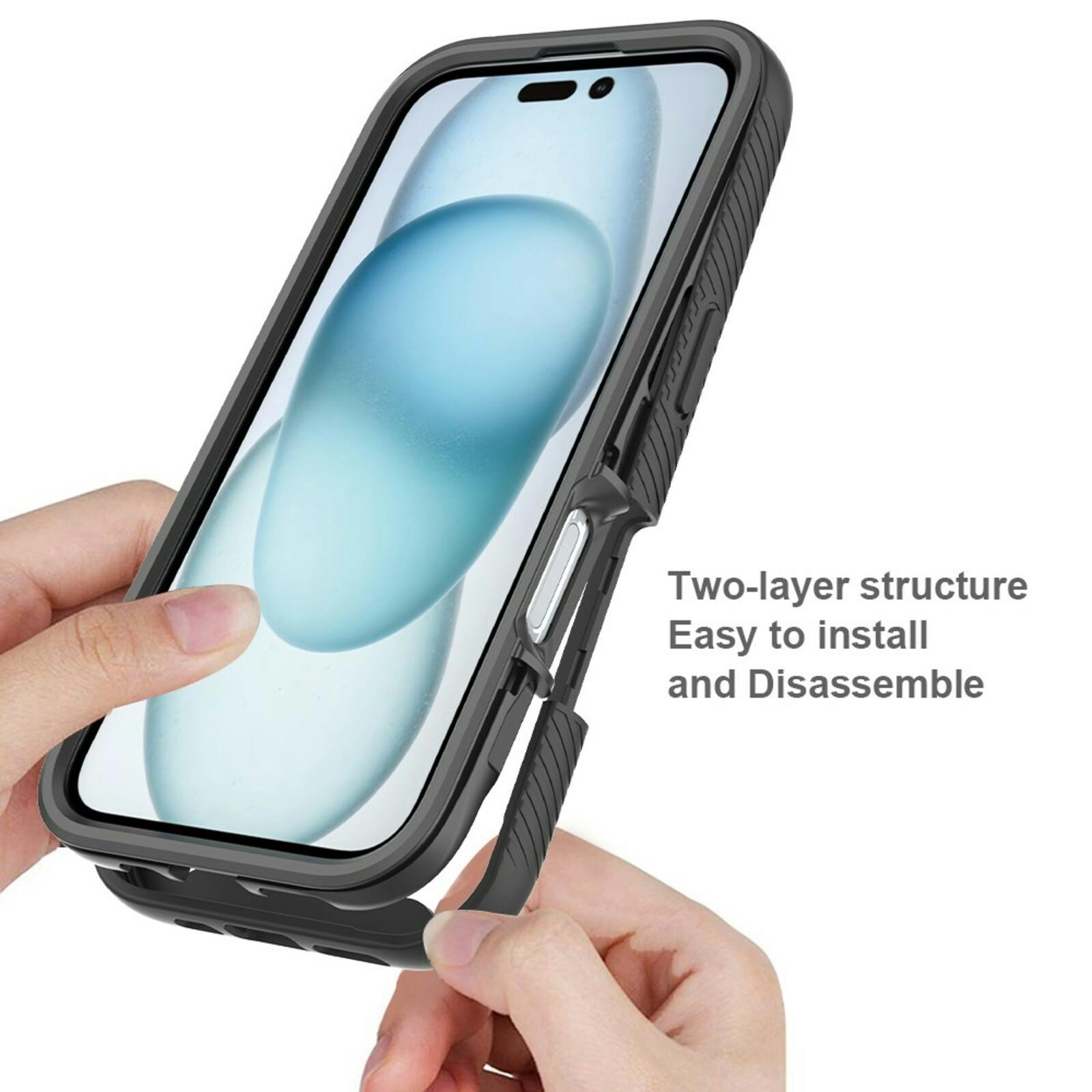 Comfycase iPhone 16 Full Protection Cover Zwart