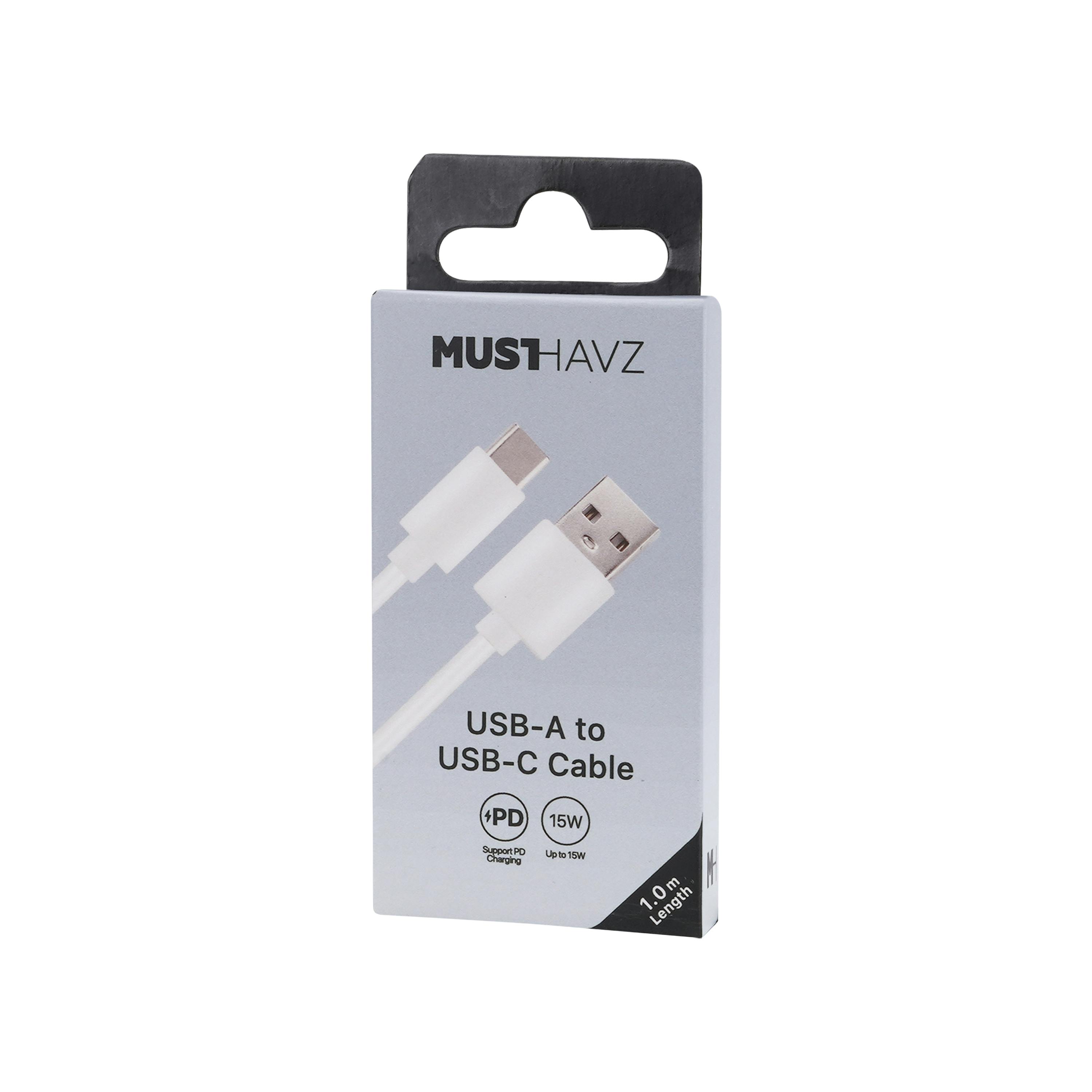 Musthavz to Go Easy USB-A naar USB-C Kabel 1m