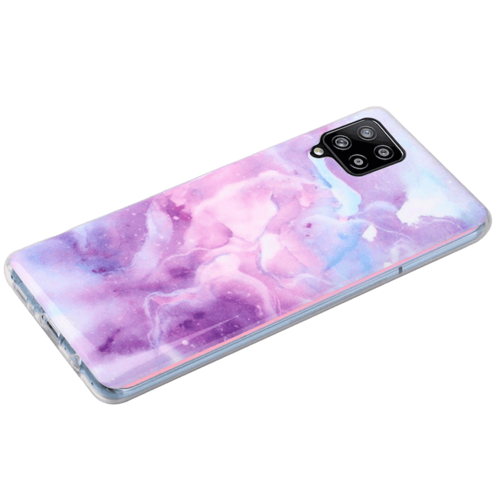 Mocaa Samsung Galaxy A42 Telefoonhoesje Marmer Paars