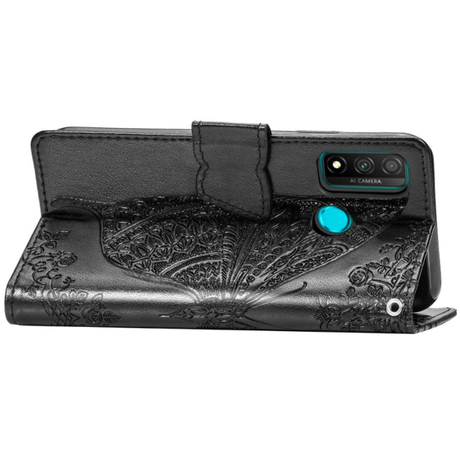 Comfycase P Smart 2020 Butterfly Booklet Telefoonhoesje Zwart