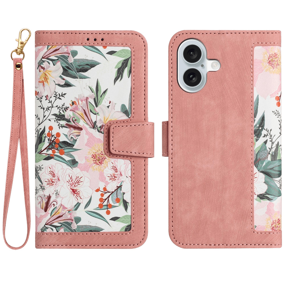 Mocaa Apple iPhone 17 Floral Series Bookcase Roze