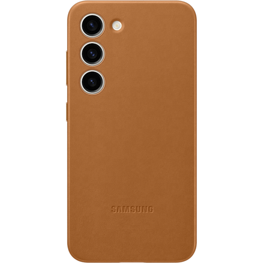 Samsung Galaxy S23 Leren Hoesje Camel - Voorkant