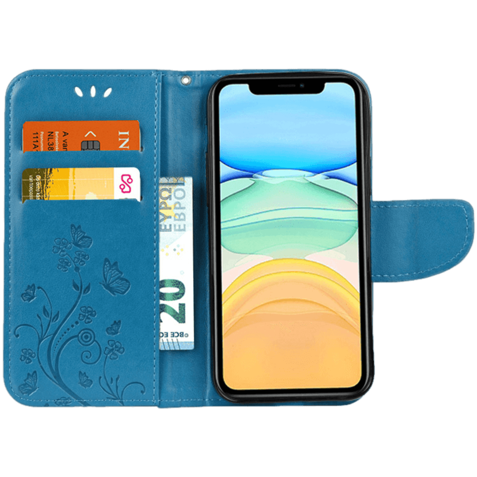 Mocaa iPhone 12 Mini Booklet Hoesje Blauw