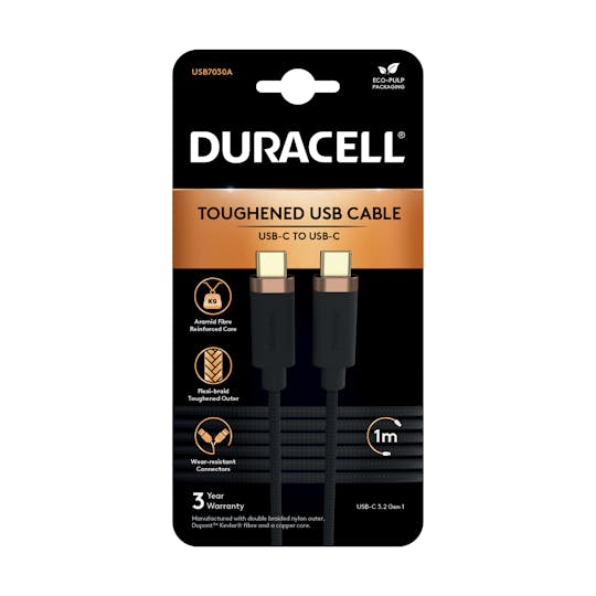 Duracell USB-C naar USB-C kabel Zwart