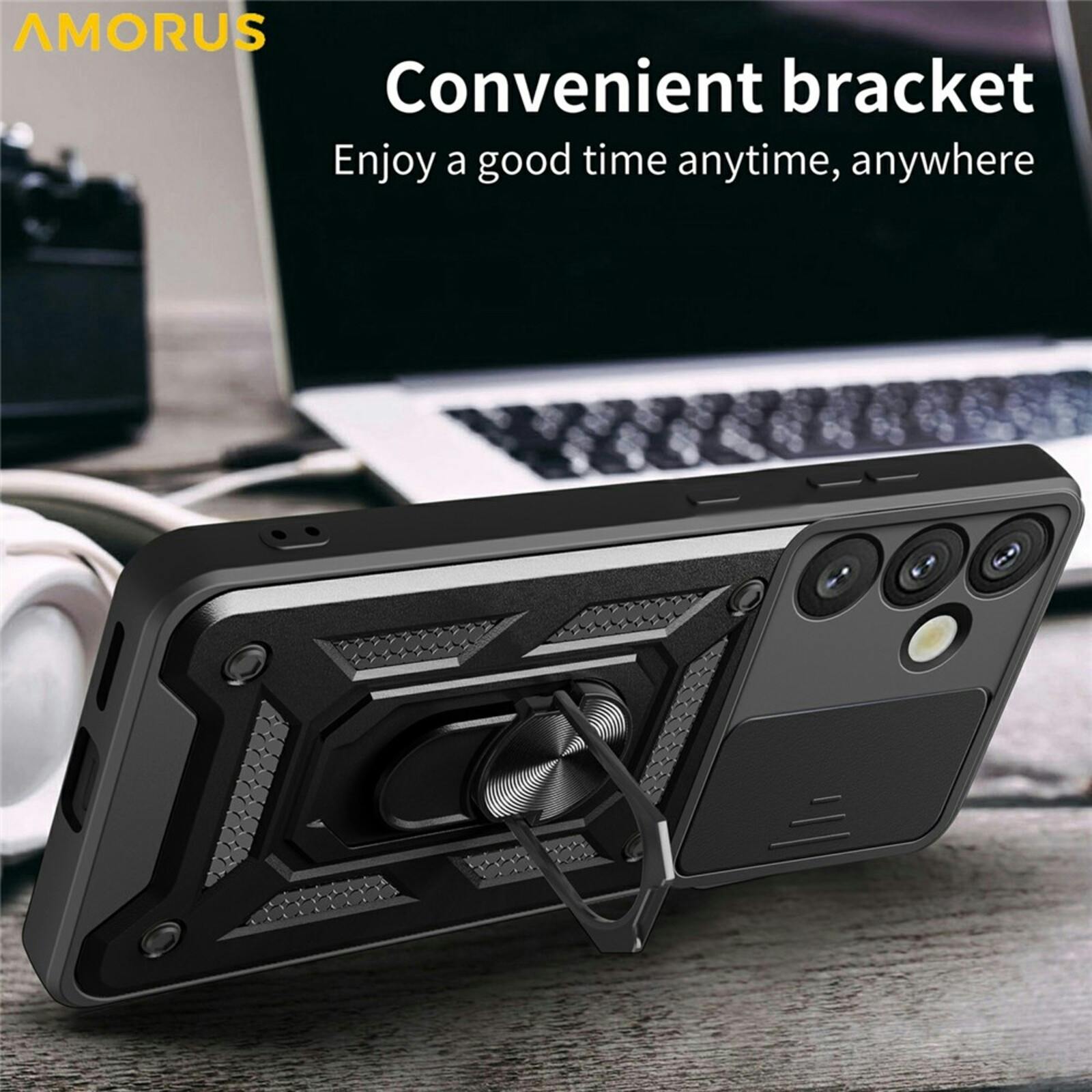 Amorus Samsung Galaxy S26 Plus Shield Case met Camera-schuif Groen