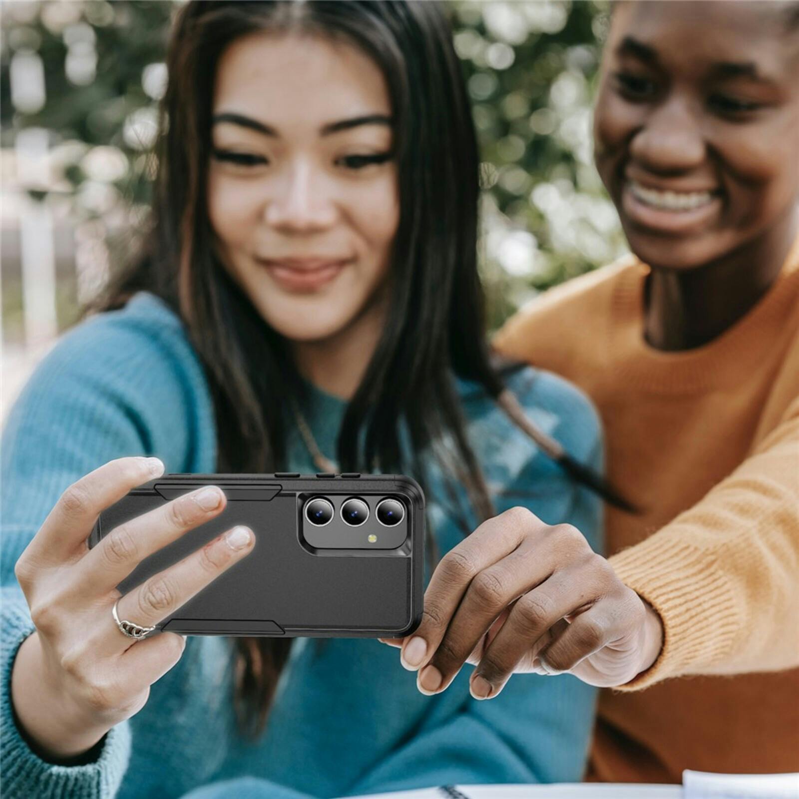 CaseBody Samsung Galaxy S24/S25 3-in-1 Shockproof Hardcase Zwart