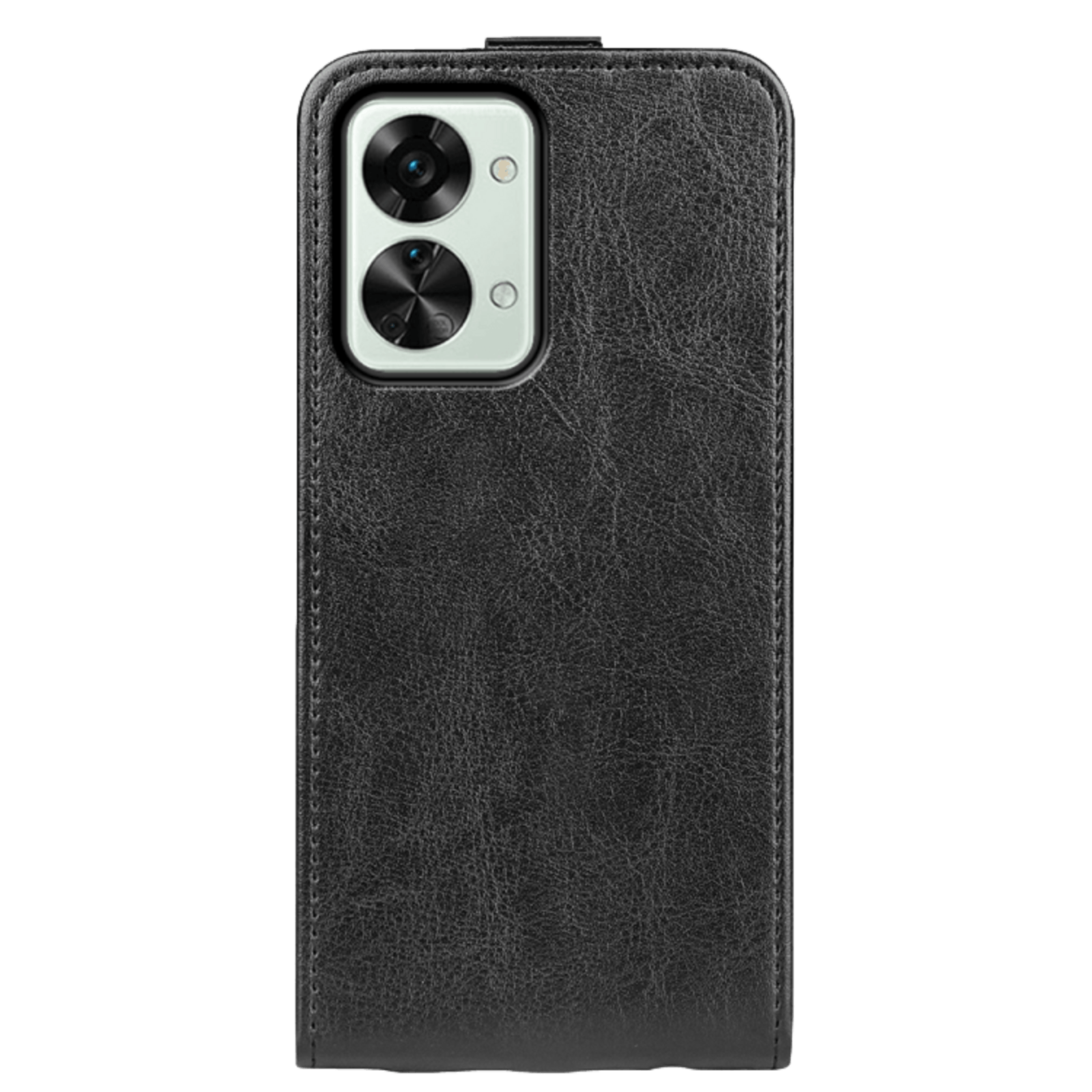 Comfycase OnePlus Nord 2T Verticale Flip Cover met Pasruimte Zwart