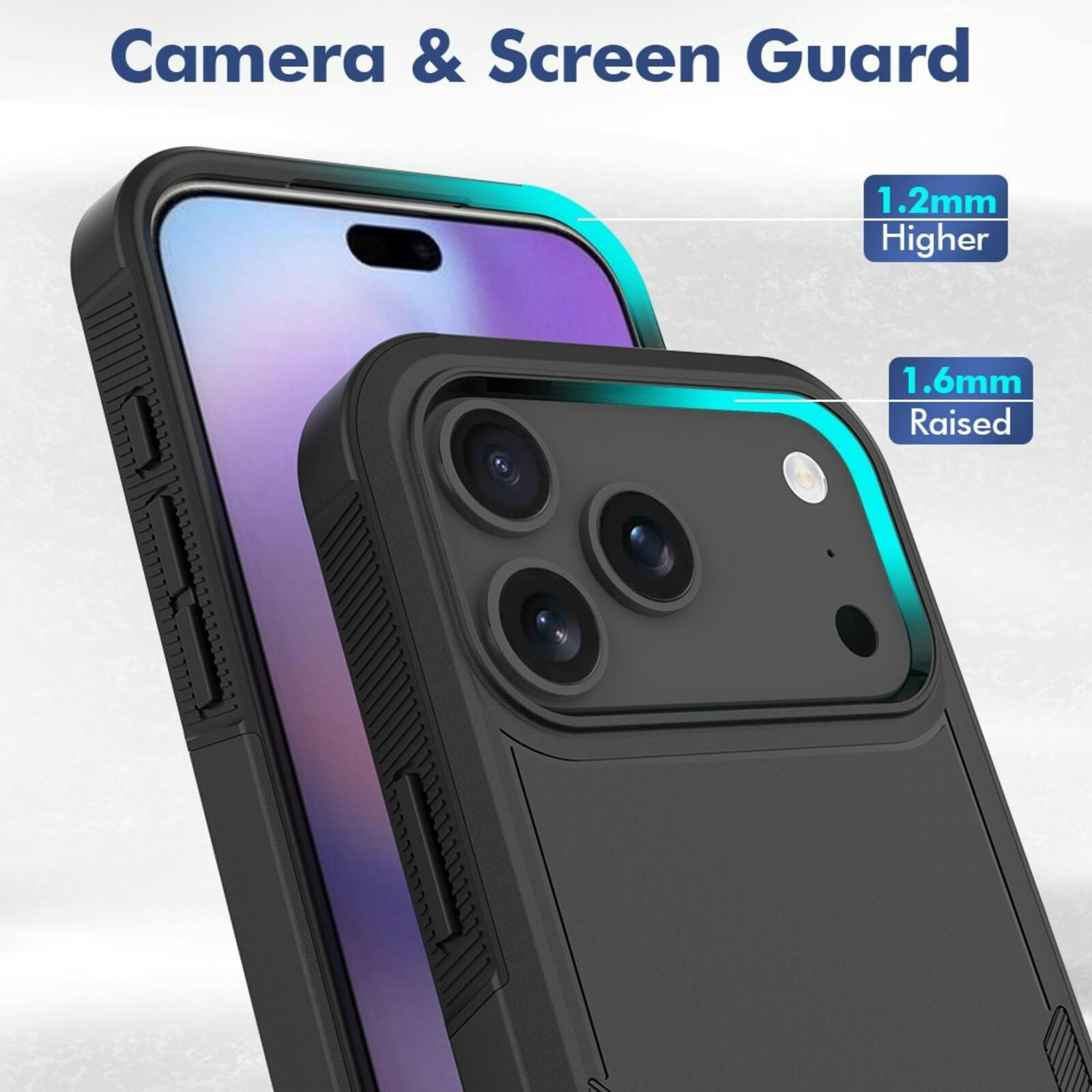 CaseBody Apple iPhone 17 Pro Max / 18 Pro Max Rugged Armor Back Cover Zwart