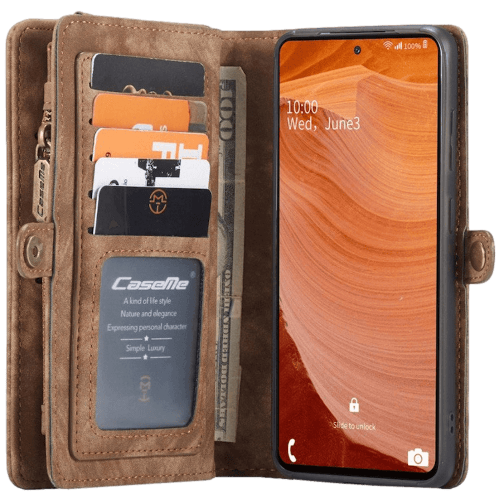 Caseme Samsung Galaxy S20 Vintage Hoesje Bruin