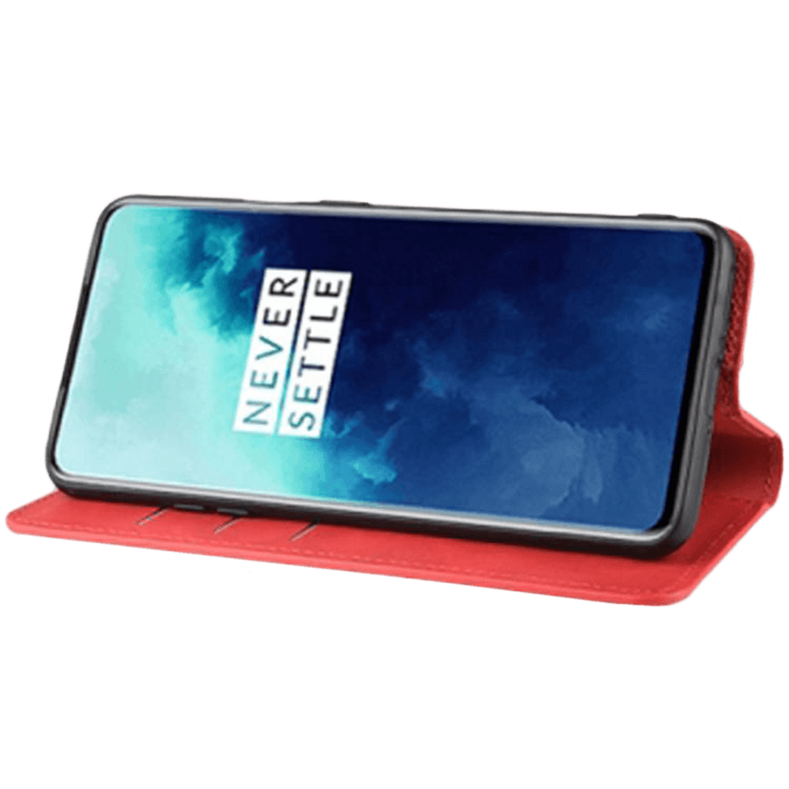 Mocaa OnePlus 7T Pro Magnetisch Slim Fit Bookcase Hoesje Rood