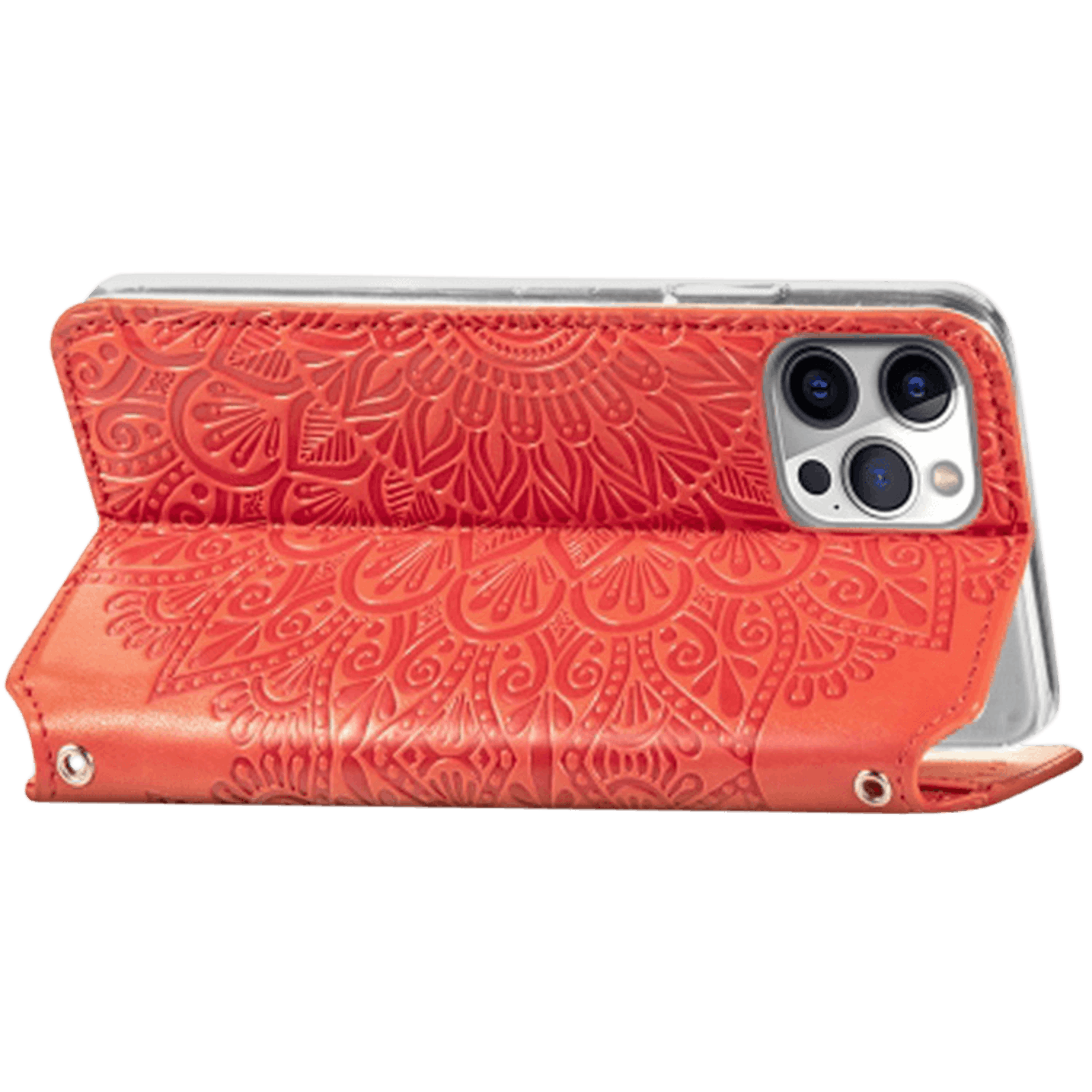 Mocaa iPhone 12 Pro Max Magnetic Mandala Wallet Rood