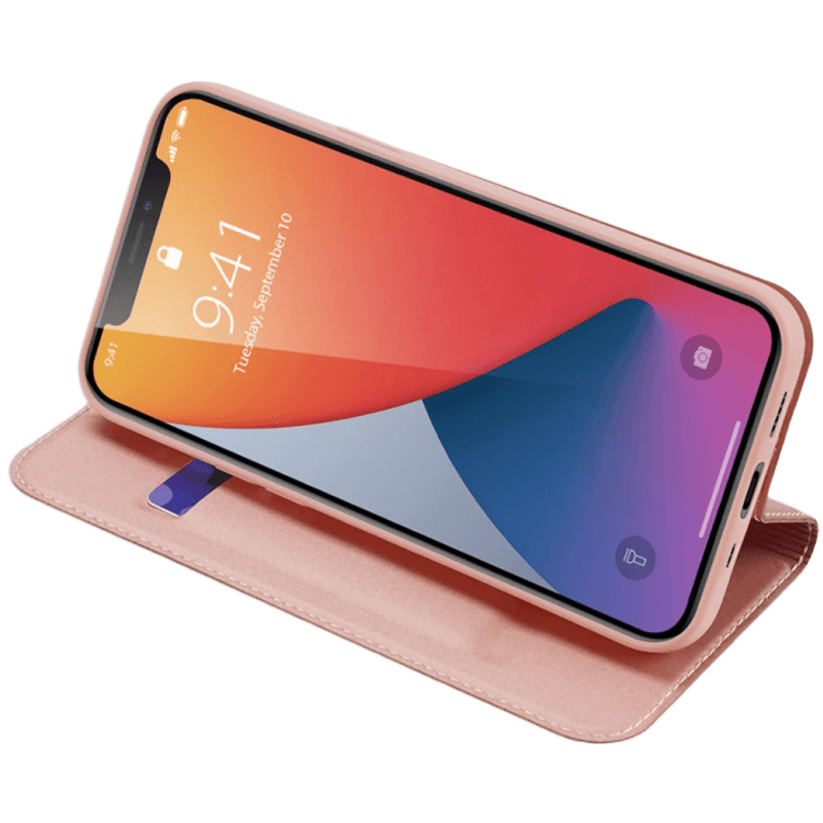 DUX DUCIS iPhone 12 Pro Max Skin Pro Flip Case Hoesje Roségoud