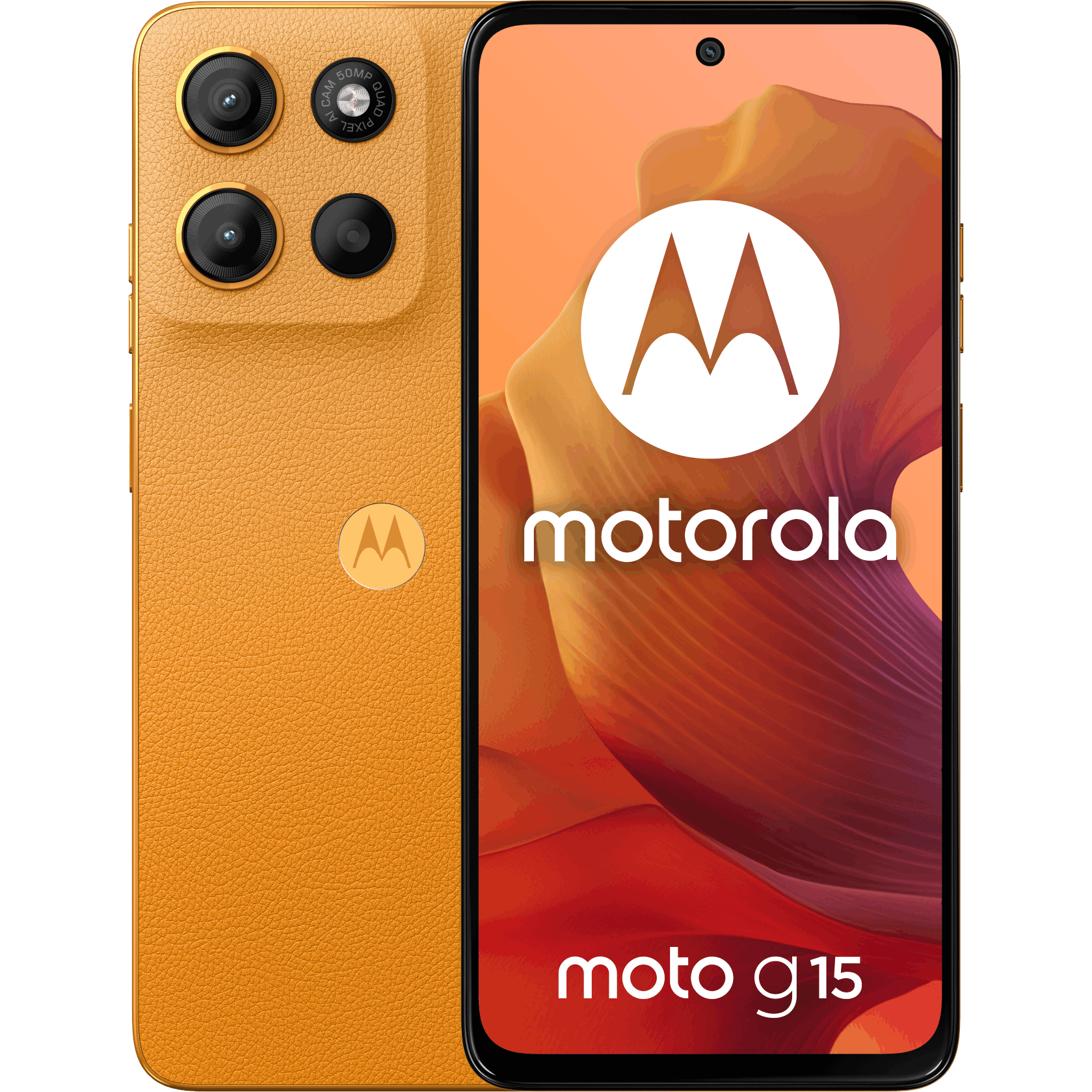 Motorola Moto G15 Sunrize Orange - Voorkant & achterkant