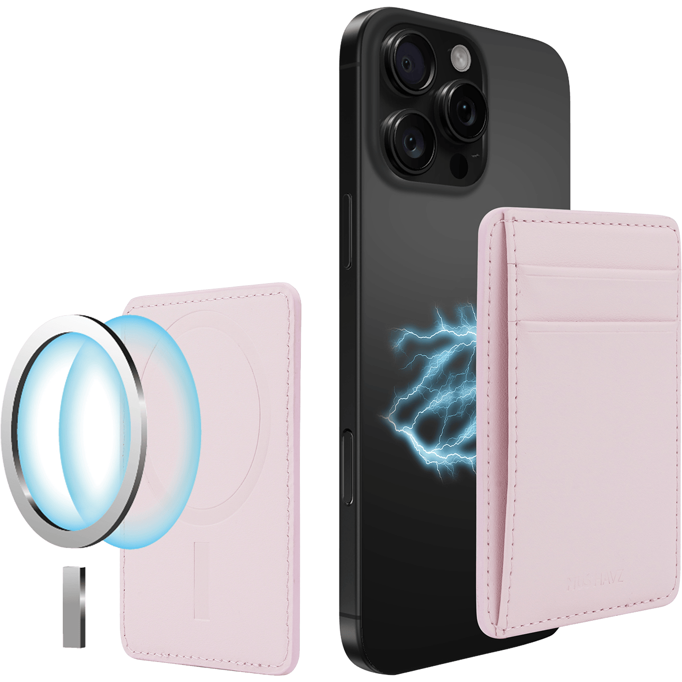 Musthavz MagSafe Vegan Leather Wallet Roze