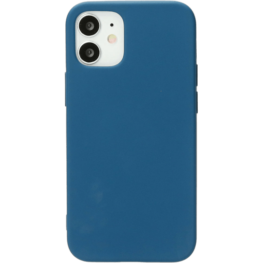 Mobiparts iPhone 12 (Pro) Siliconen Hoesje Blueberry Blue - Voorkant