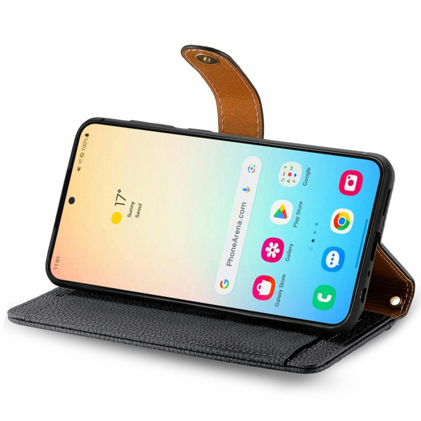 Mocaa Samsung Galaxy S24 Love Heart Wallet Hoesje Zwart