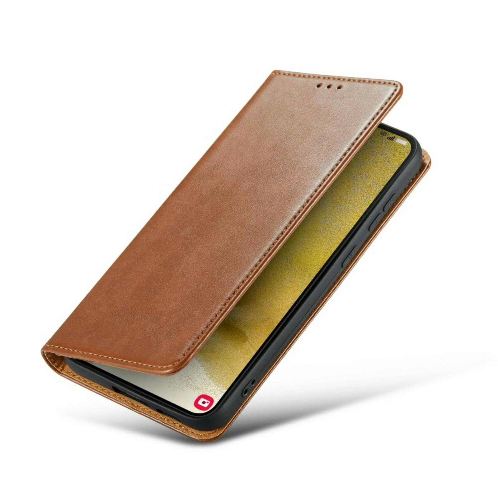 Fierre Shann Samsung Galaxy S24 Plus Slim Wallet Hoesje Bruin