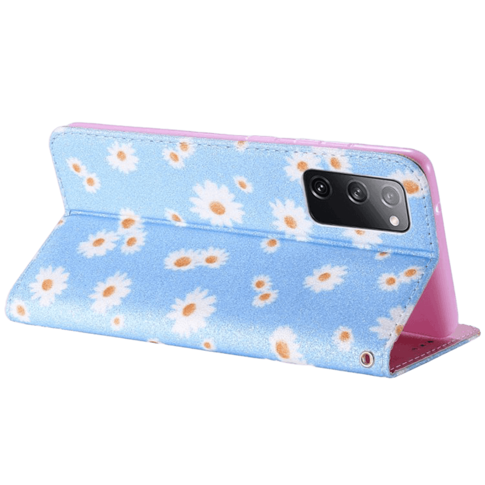 Comfycase Samsung Galaxy S20 FE Daisy Bookcase Hoesje Blauw
