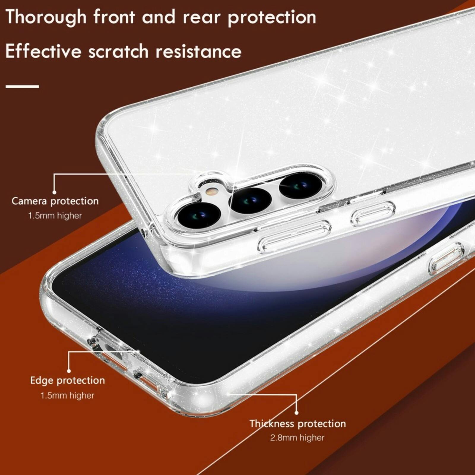 Mocaa Samsung S23 FE Glitz Beschermhoesje Transparant