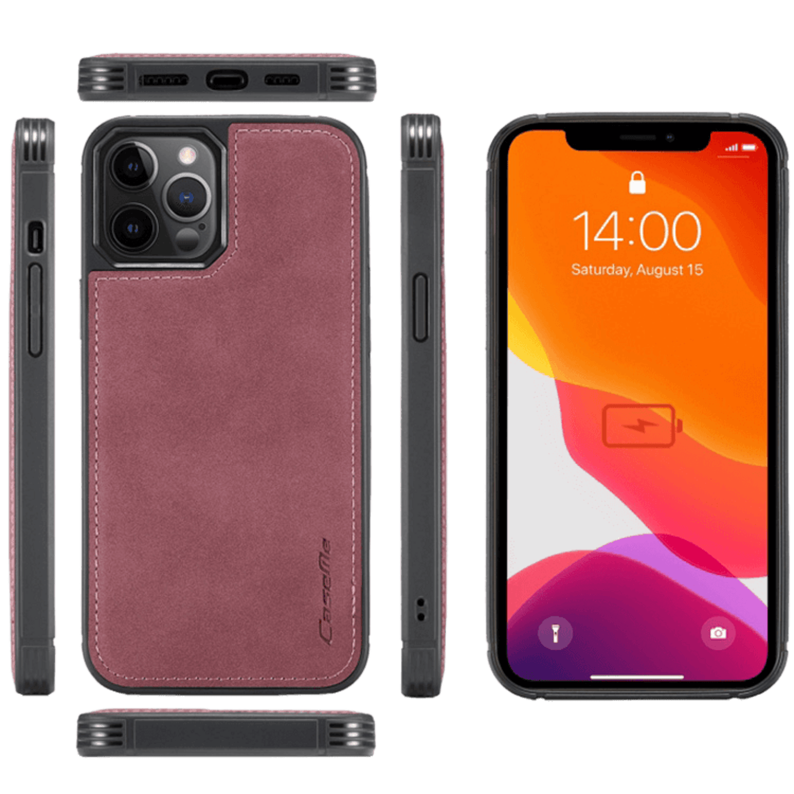 Caseme iPhone 12 Pro Max 2 in 1 Luxury Wallet Rood