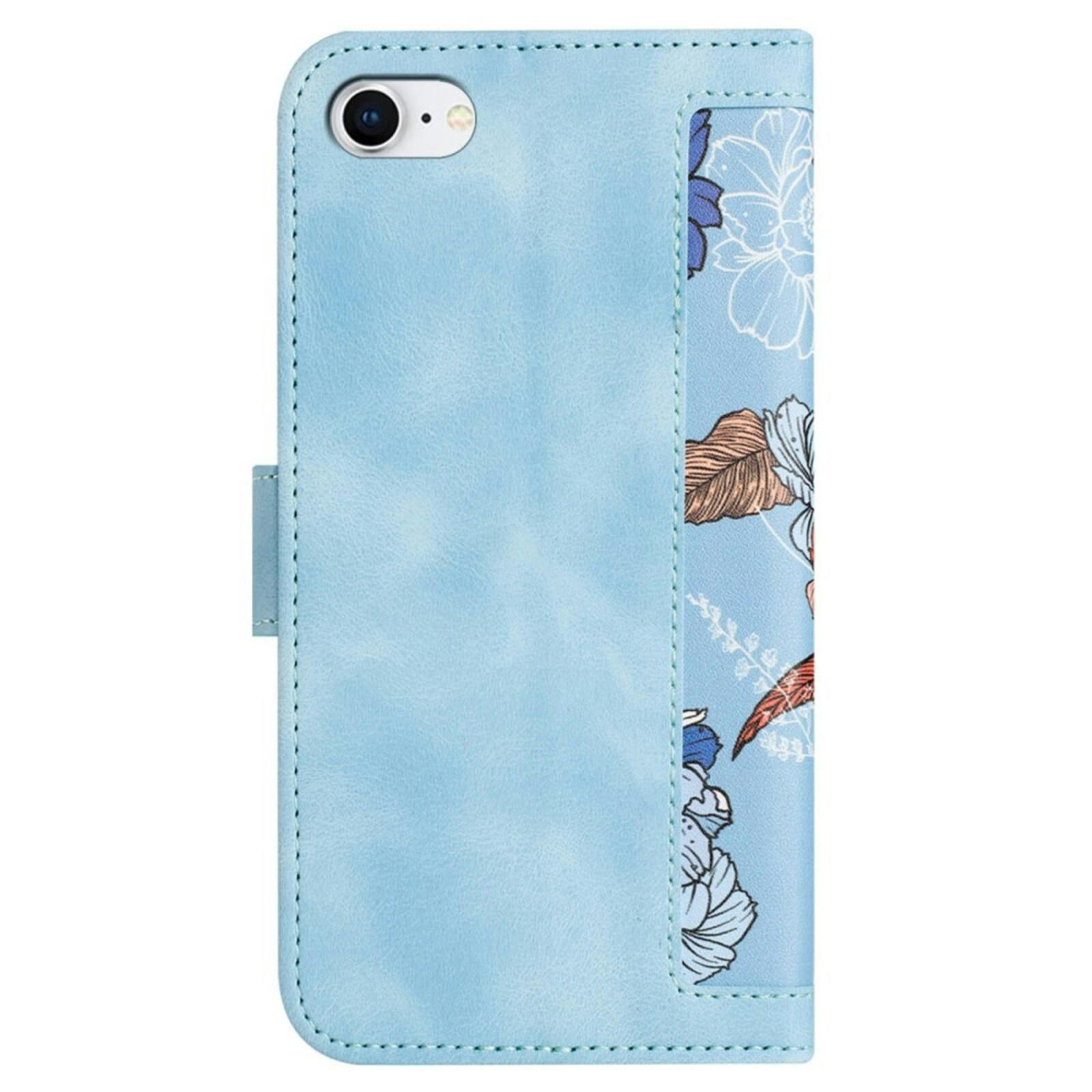 Mocaa Apple iPhone 16e Floral Series Bookcase Lichtblauw