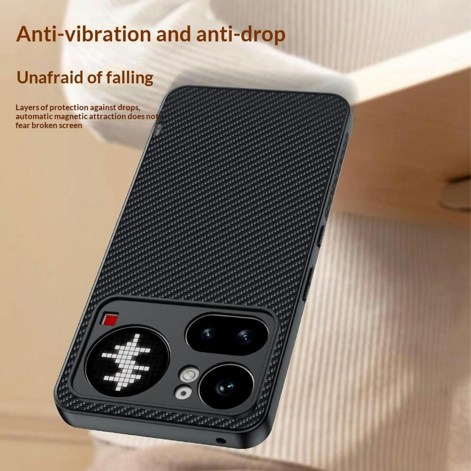 CaseBody Nothing Phone (4a) Pro Carbon Fiber Hoesje Zwart