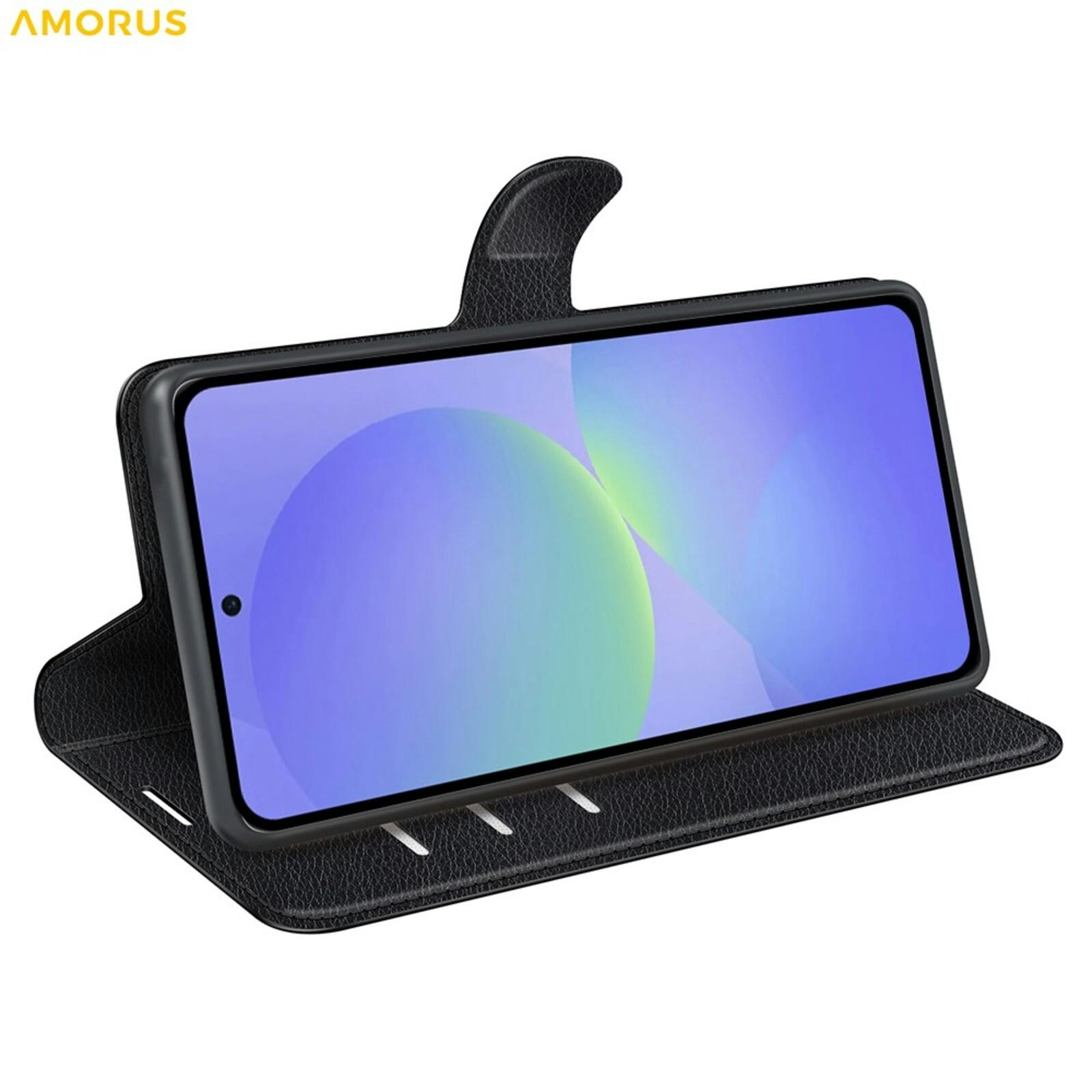 Amorus Samsung Galaxy A37 Bookcase Hoesje Zwart