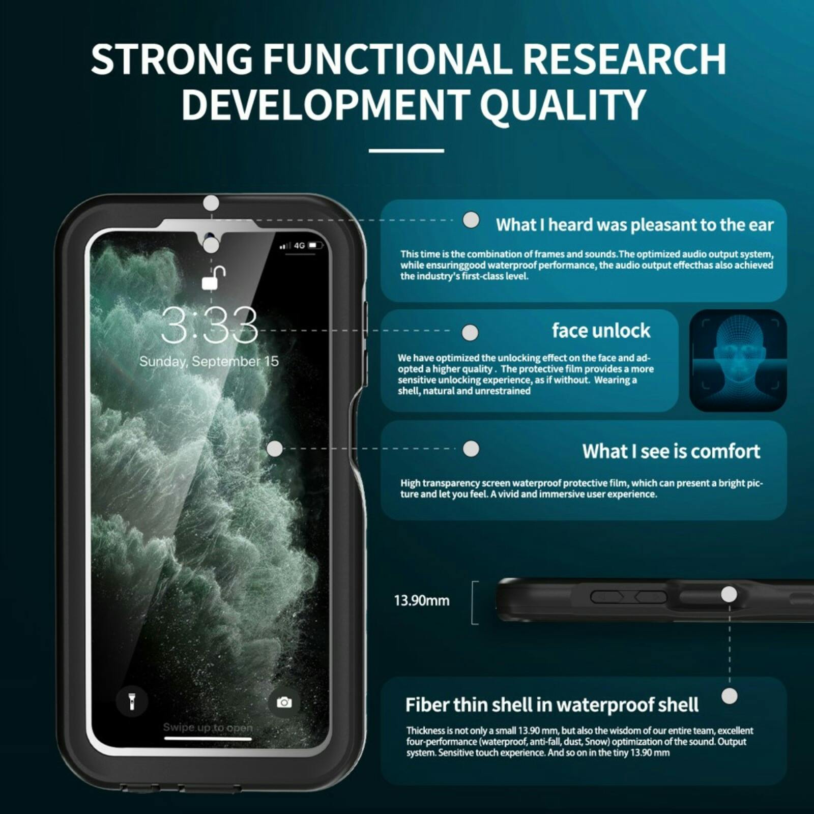 REDPEPPER Samsung A15 Dot Pro Waterproof Hoesje Zwart