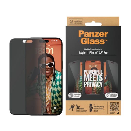 PanzerGlass iPhone 15 Pro Max Ultra-Wide Fit Screenprotector Privacy