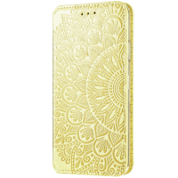 Mocaa iPhone 12 (Pro) Designz Magnetic Mandala Wallet Case Geel