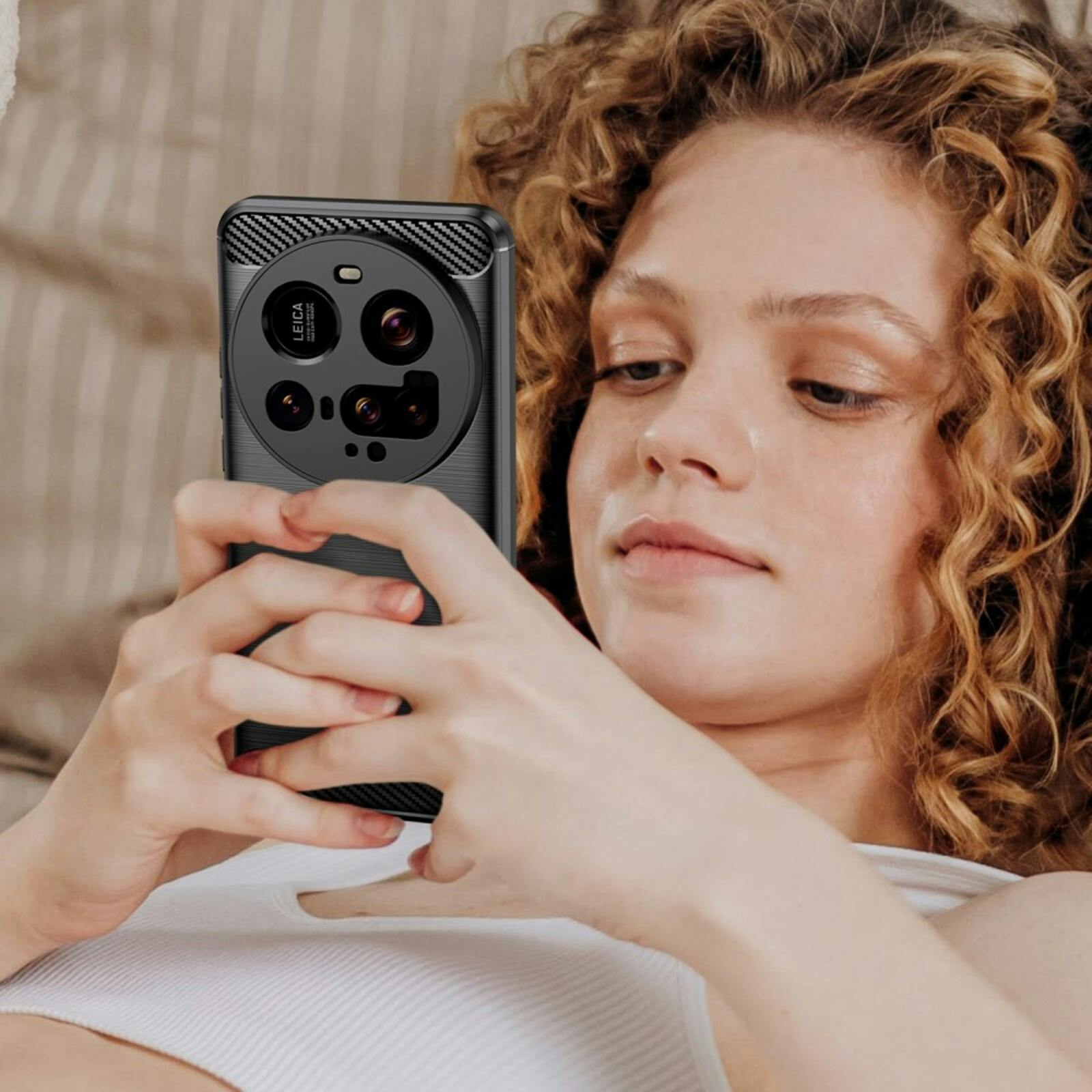 Mocaa Xiaomi 15 Ultra Brushed Hoesje Zwart