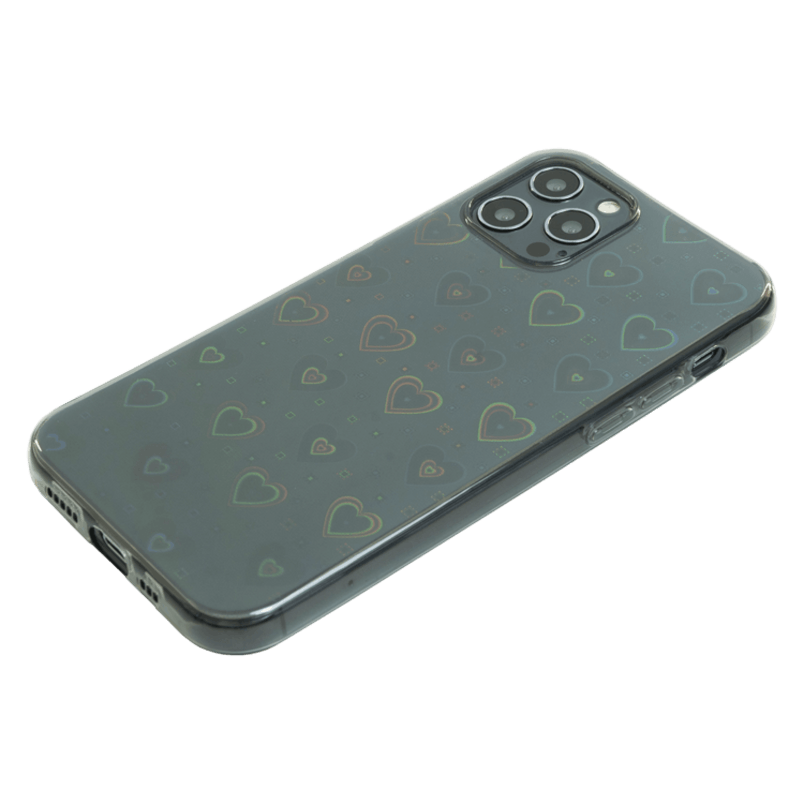 Mocaa iPhone 11 3D Effect Hoesje Hartjes Zwart