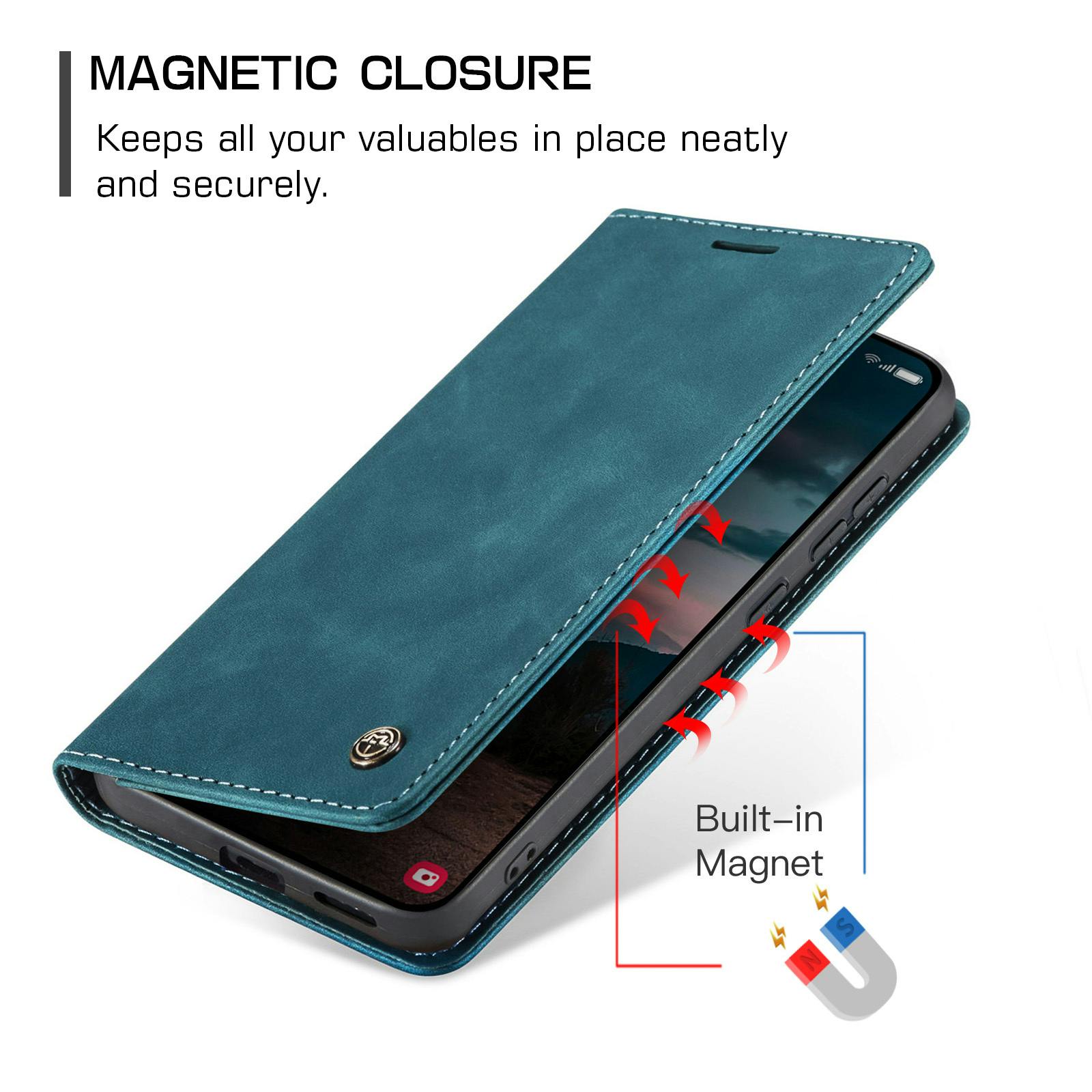 Caseme Samsung Galaxy S26 Plus Business Bookcase Hoesje Blauw