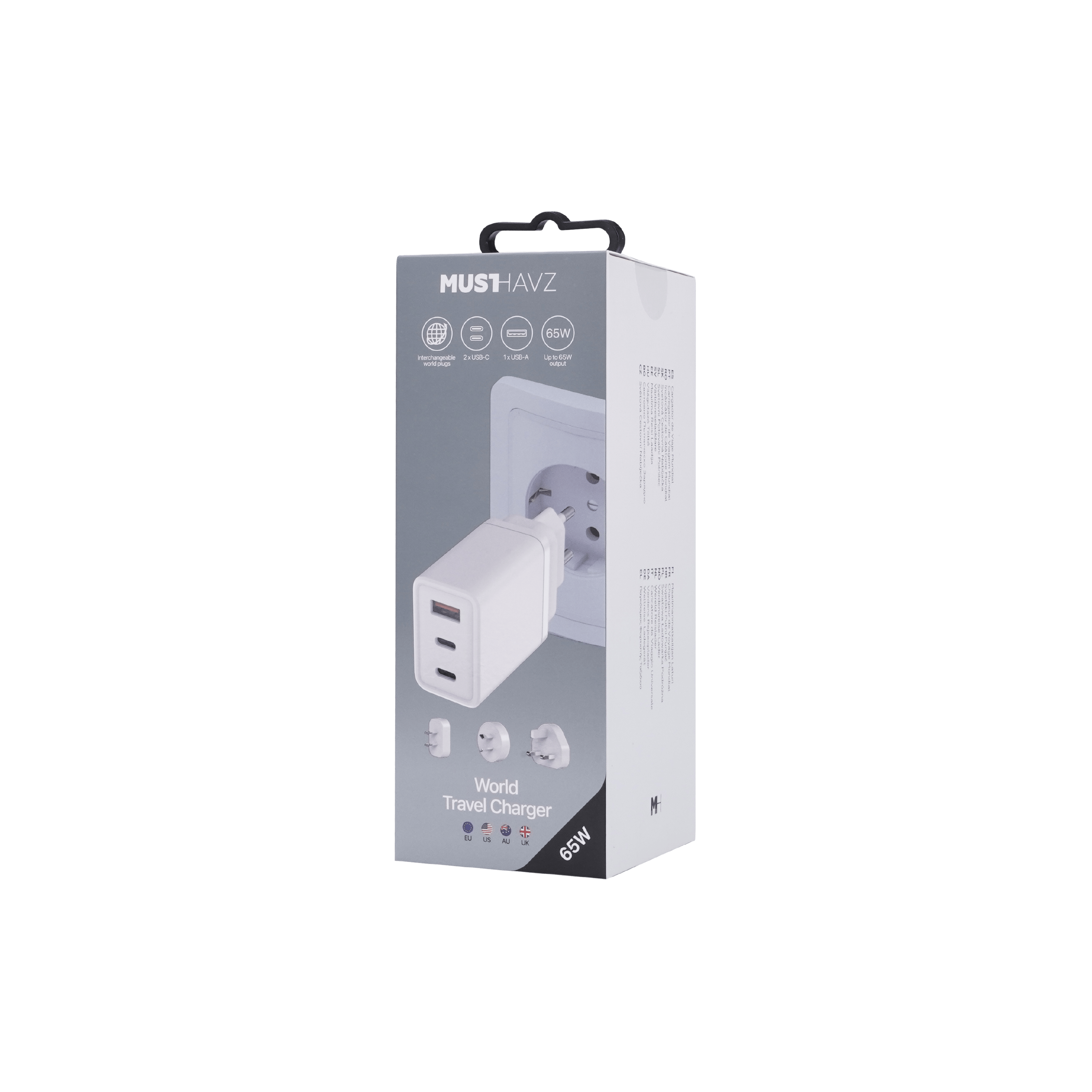 Musthavz Wereld Reisoplader PD 65W Wit