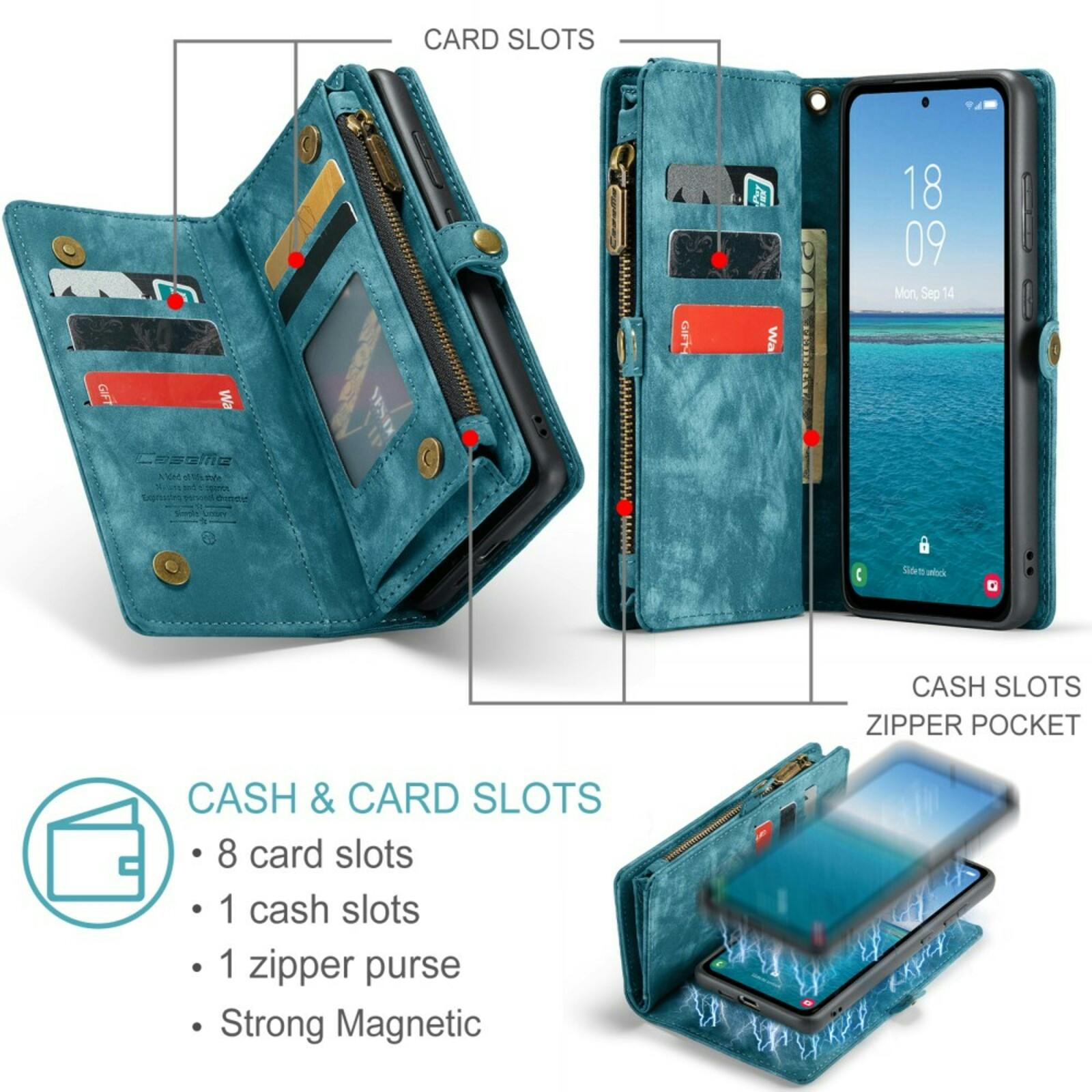 Caseme Samsung A55 Vintage Wallet Hoesje Blauw