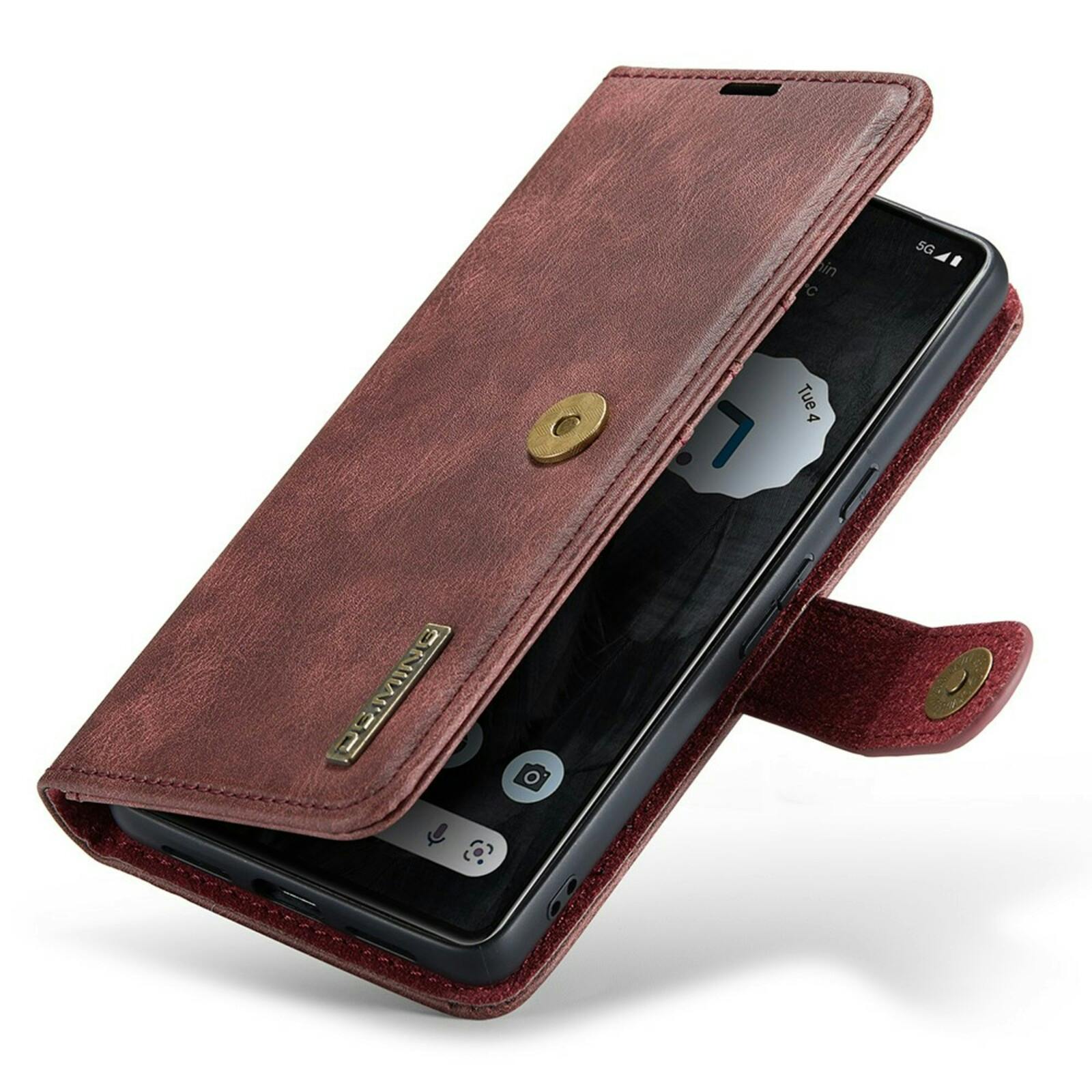 DG.MING Google Pixel 8 Pro Lederen 2-in-1 Wallet Hoesje Rood