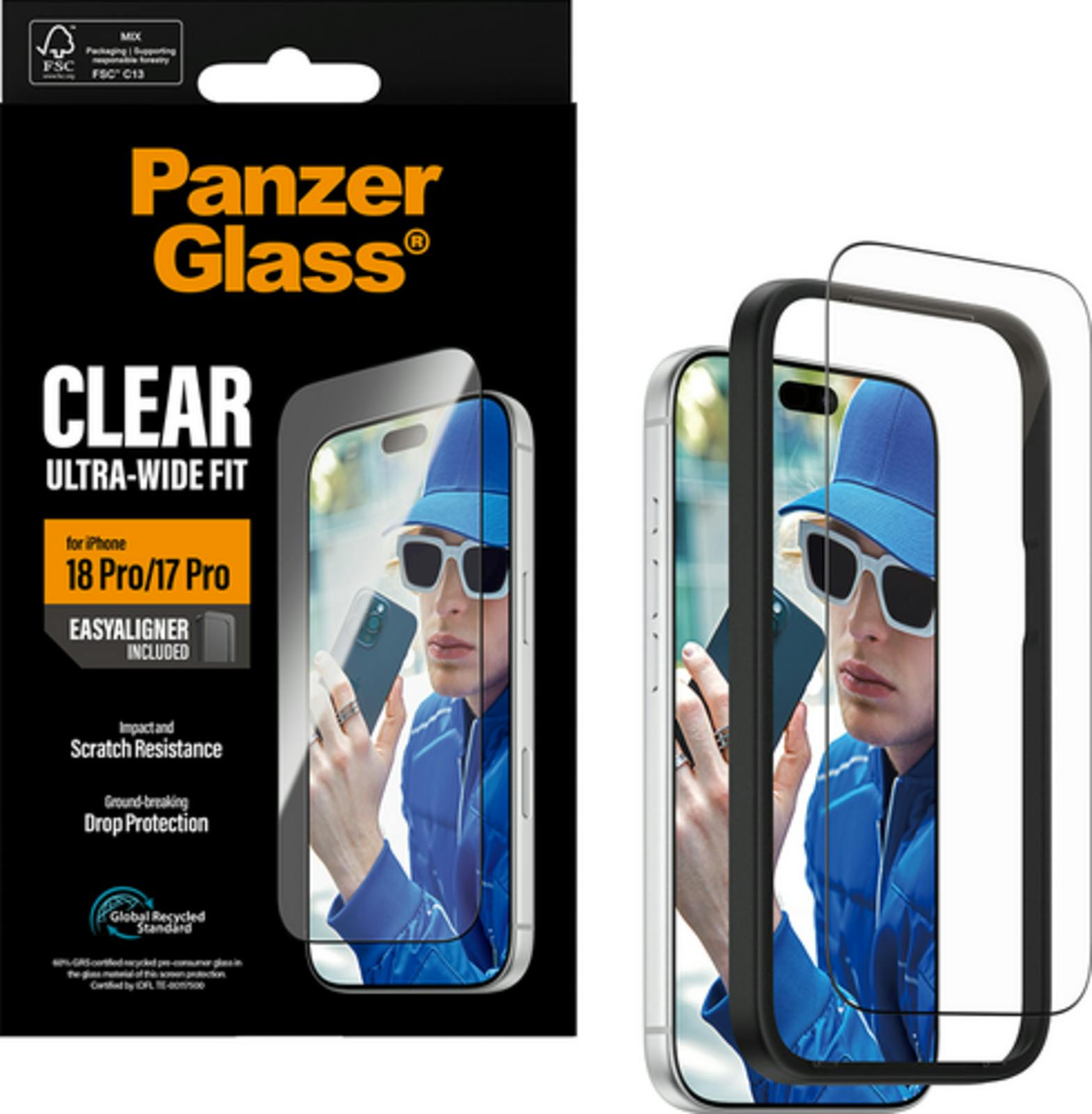 PanzerGlass iPhone 18 Pro Ultra-Wide Fit Screenprotector Transparant