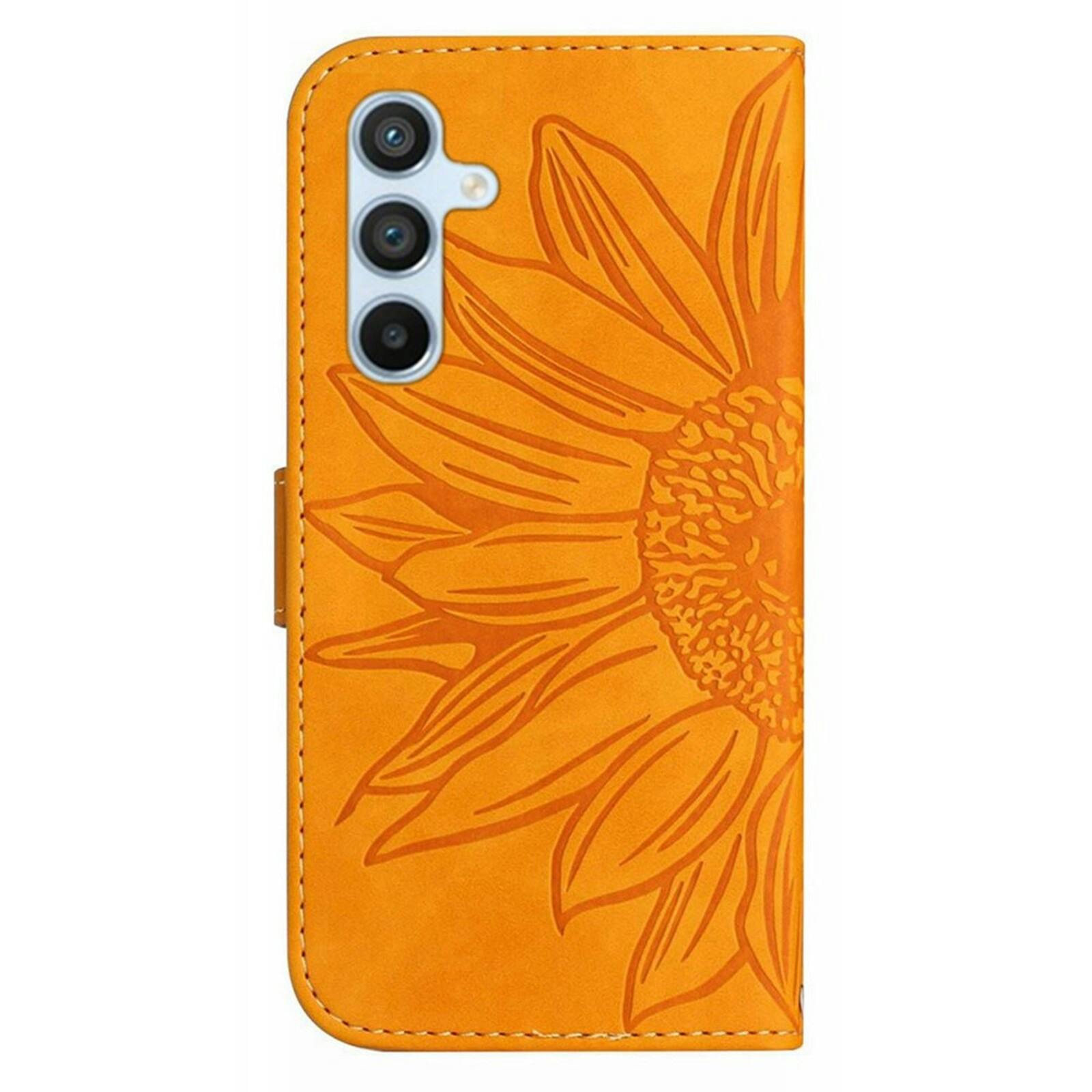 Mocaa Samsung A17 (5G) Sunflower Bookcase met Koord Geel