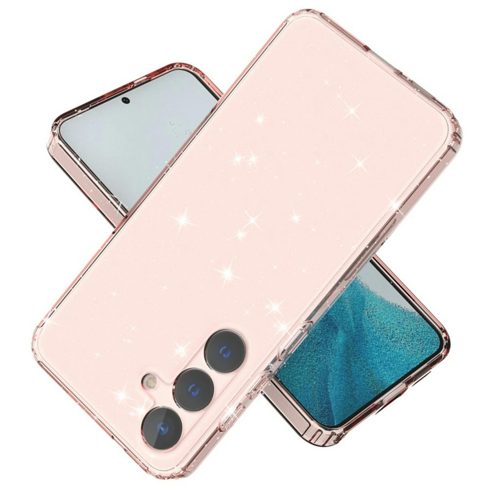 Mocaa Samsung Galaxy S24 Glitz Beschermhoesje Roze